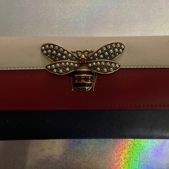 GUCCI Queen Margaret Bee-embellished Leather Zip Around Wallet  ~AUTHENTIC - Picture 3 of 6